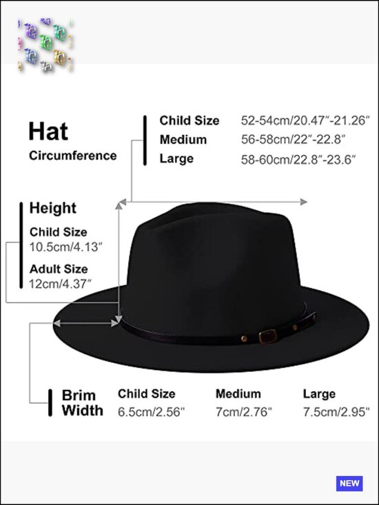 Wide Brim Two Tone Fedora Hat Unisex Dress Felt Panama Hat Adult Sizes main image 7